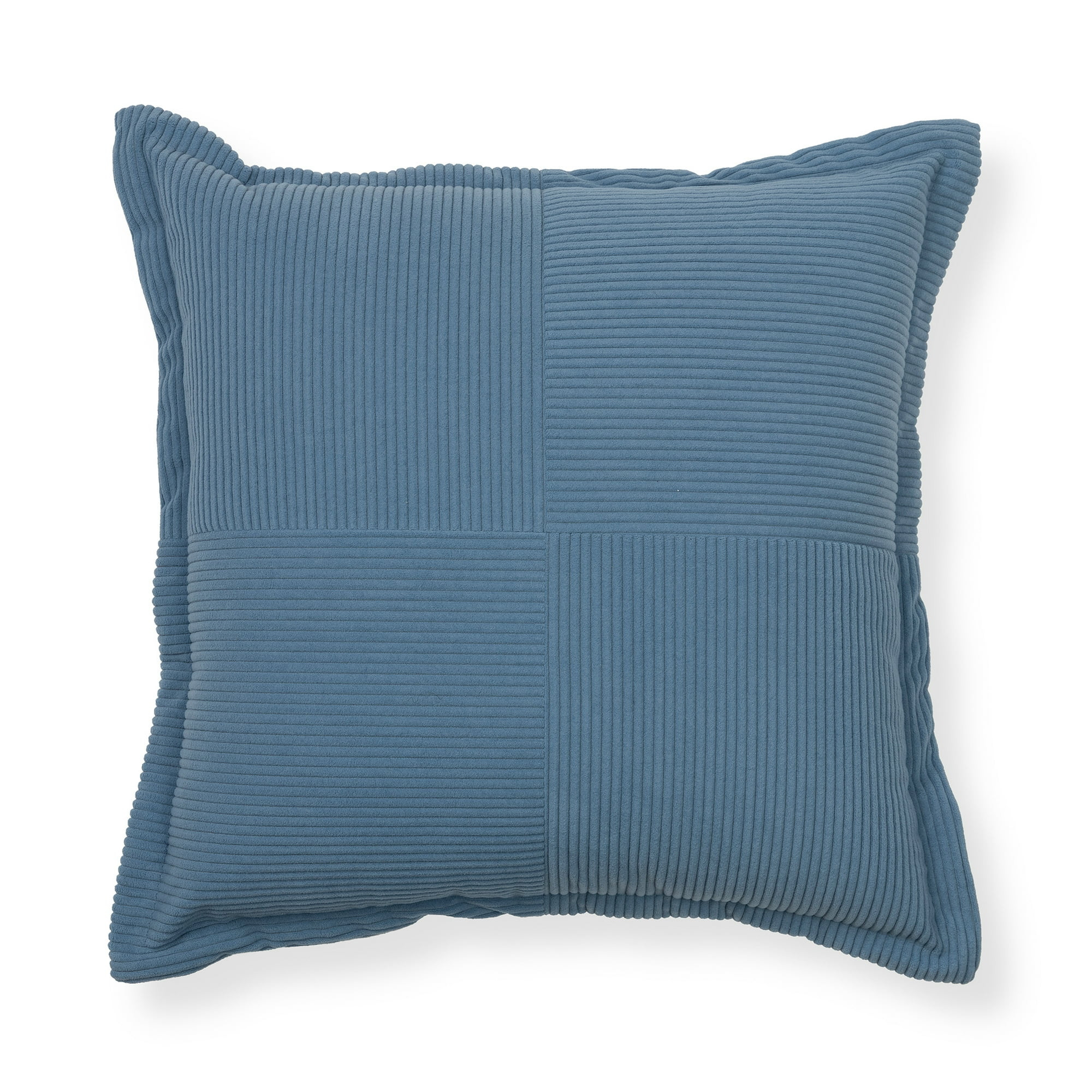Mainstays Corduroy Velvet Decorative Throw Pillow 18x18 Blue, Single | Walmart (US)