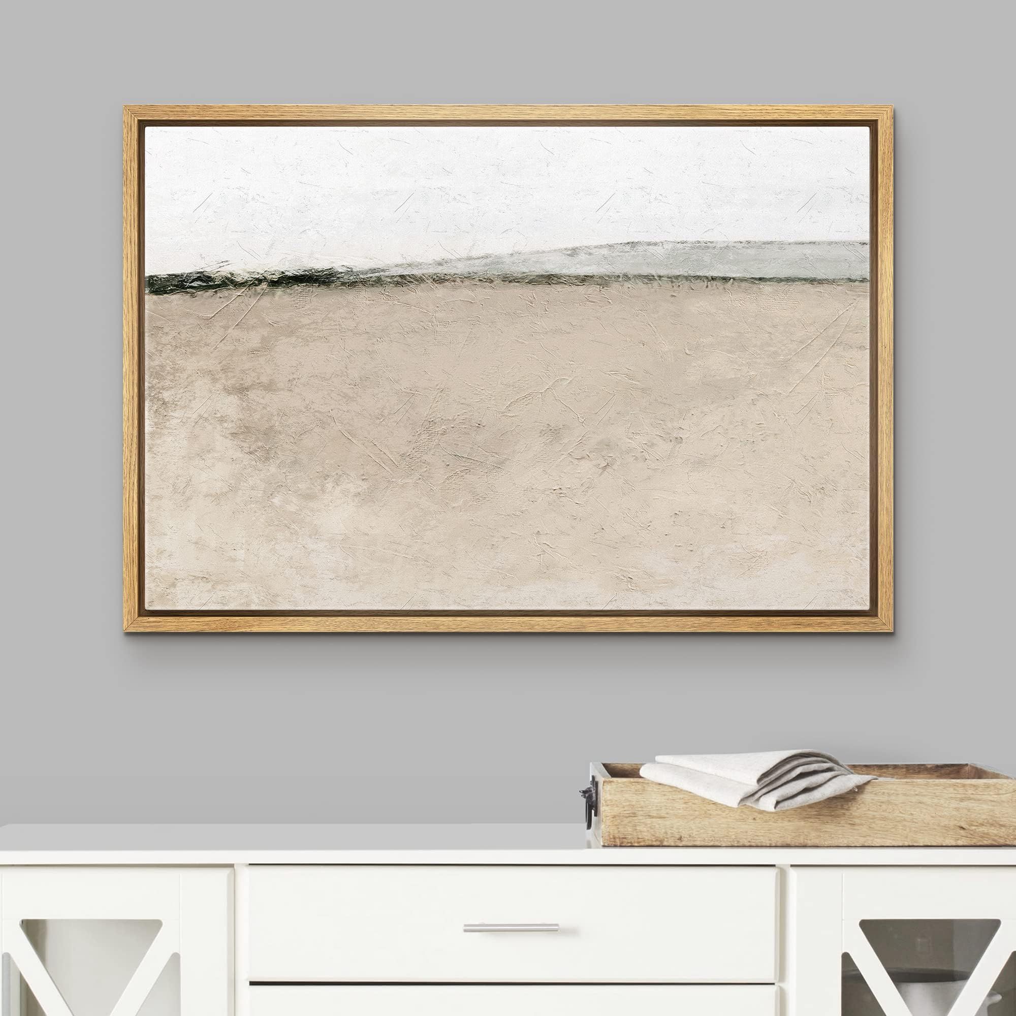 wall26 Framed Canvas Print Wall Art Desolate Brown Watercolor Rural Landscape Abstract Shapes Illust | Amazon (US)