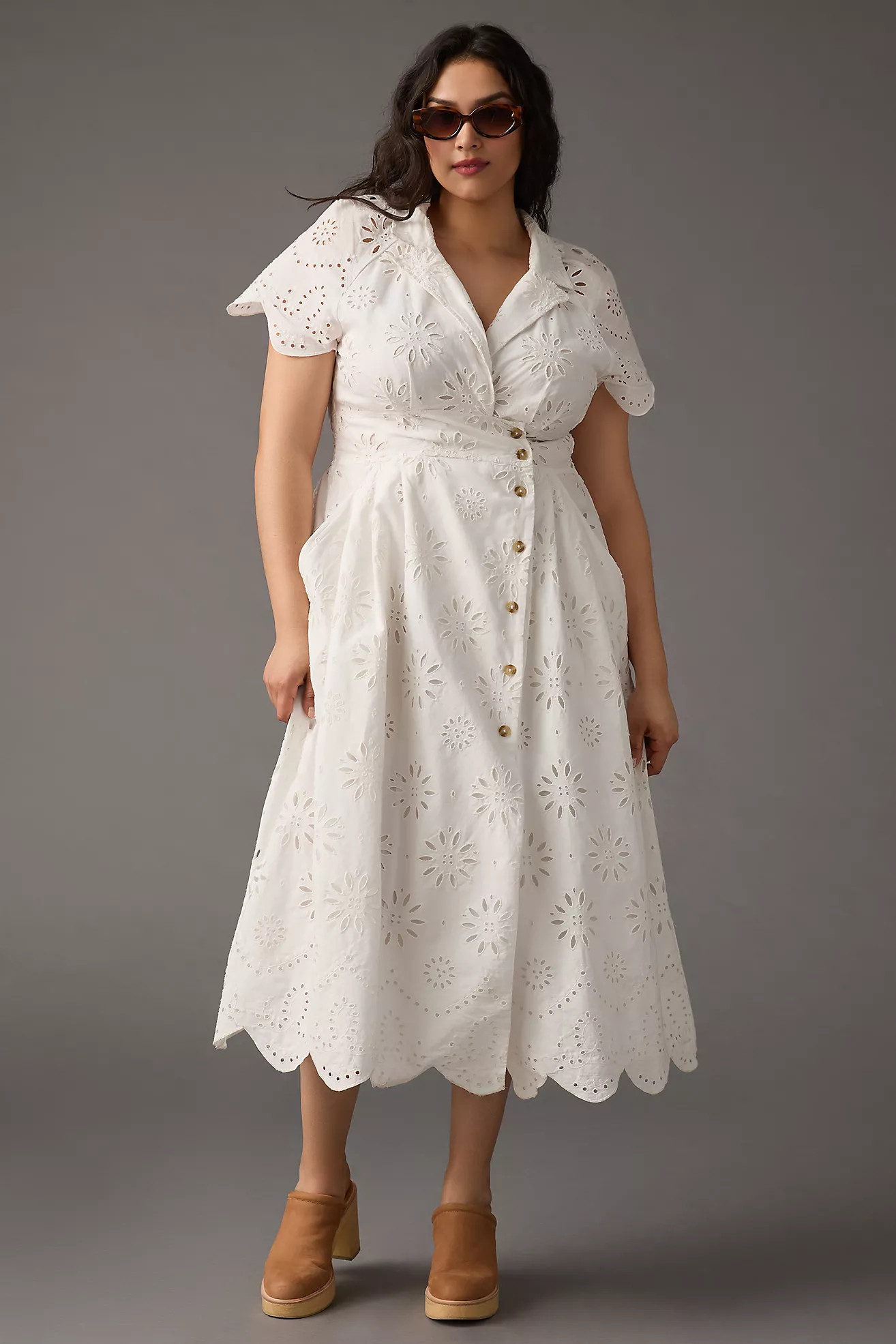 By Anthropologie Eyelet Shirt Dress | Anthropologie (US)