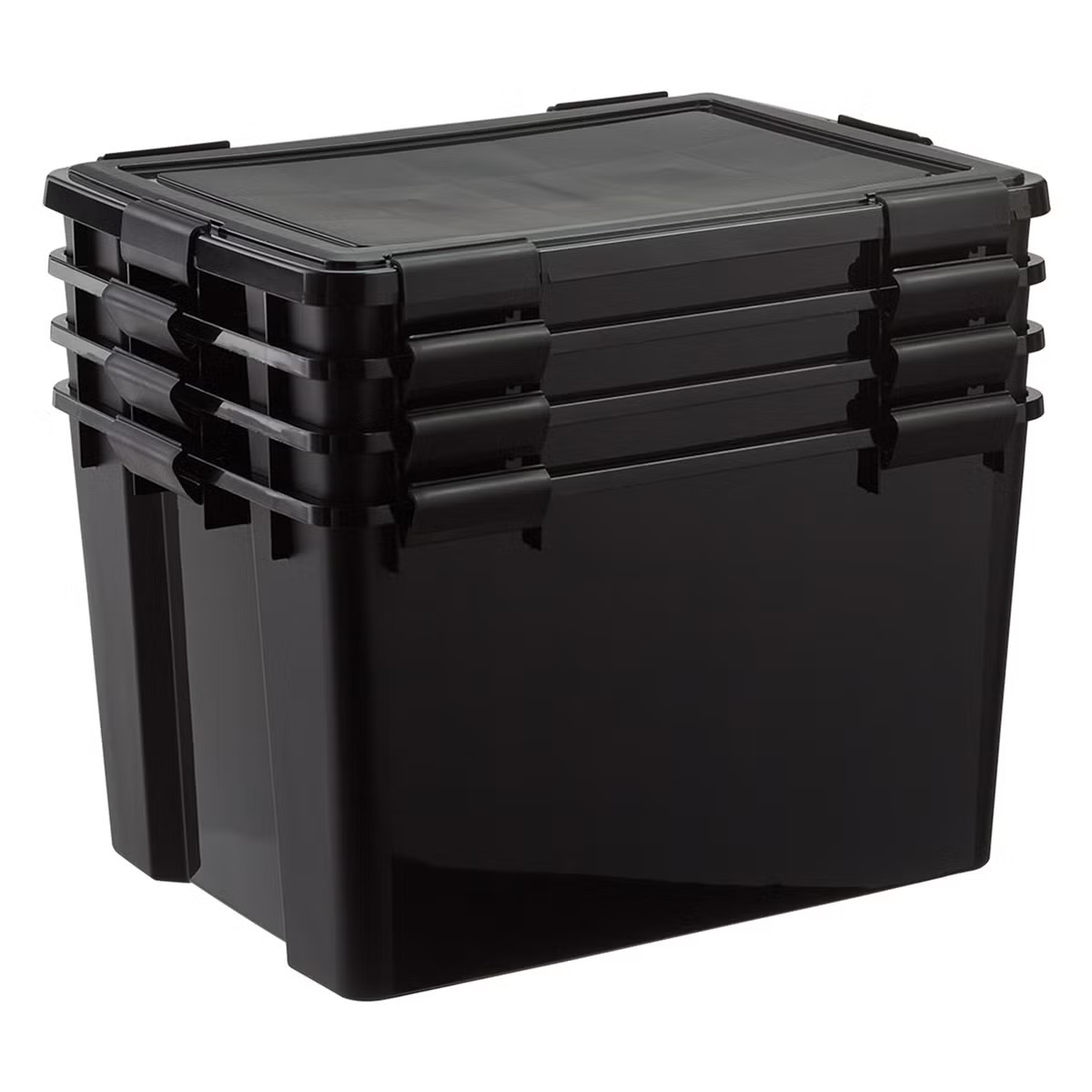 74 qt. Black Weathertight Tote | The Container Store