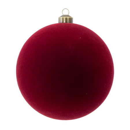 My Texas House 2-Count Burgundy Velvet-Feel Ball Shatterproof Christmas Ornaments, 7" | Walmart (US)