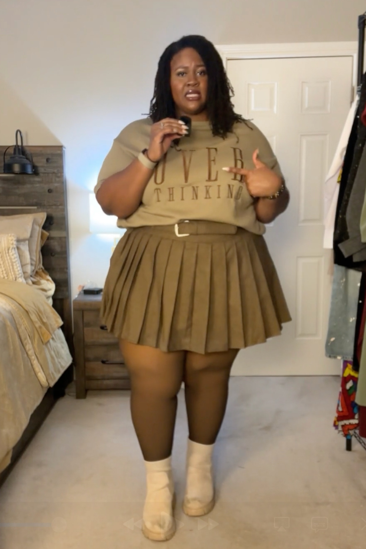 I’m wearing a size 2X in the top and the skirt in a size 24.

FOR THE TIGHTS: They are the viral fleece-lined tights. I’m wearing a 2X/3X in the color Caramel. Visit MelaninFleeceTights.com/Ellie 

#LTKStyleTip #LTKFindsUnder50 #LTKPlusSize