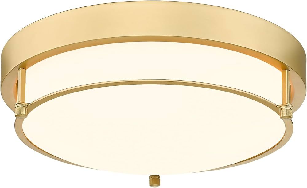 Flush Mount Light Fixture, 12 inch 2-Light Modern Ceiling Light with Brass Gold Finish for Hallwa... | Amazon (US)