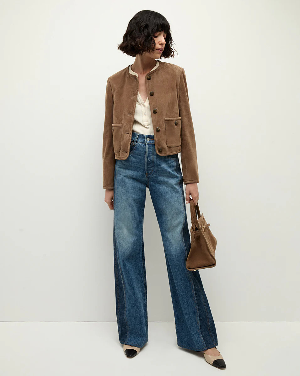 Andrea Suede Jacket in Bark | Veronica Beard | Veronica Beard