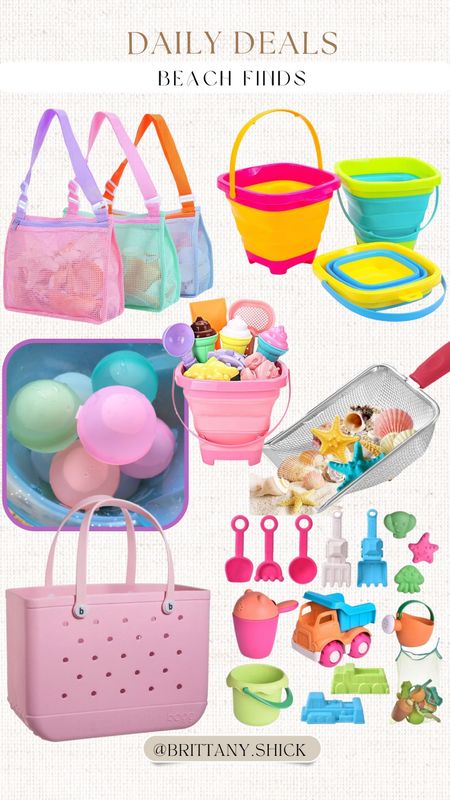 Daily deals beach finds for kids shell mesh bags for collecting collapsible sand pails buckets shell shovels sand toys Bogg bag XL reusable water balloons

#LTKkids #LTKswim #LTKtravel