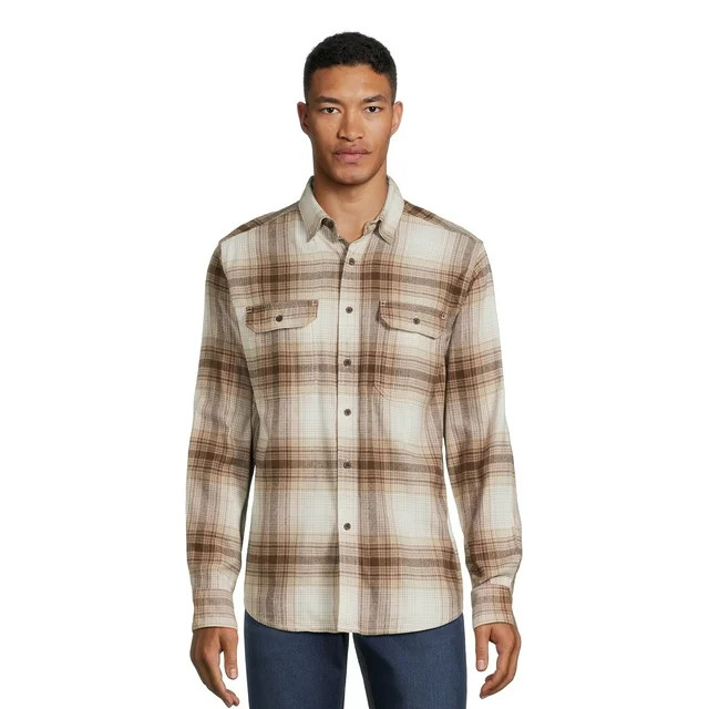 George Men's and Big Men's Flannel Shirt with Long Sleeves, Sizes XS-3XLT | Walmart (US)