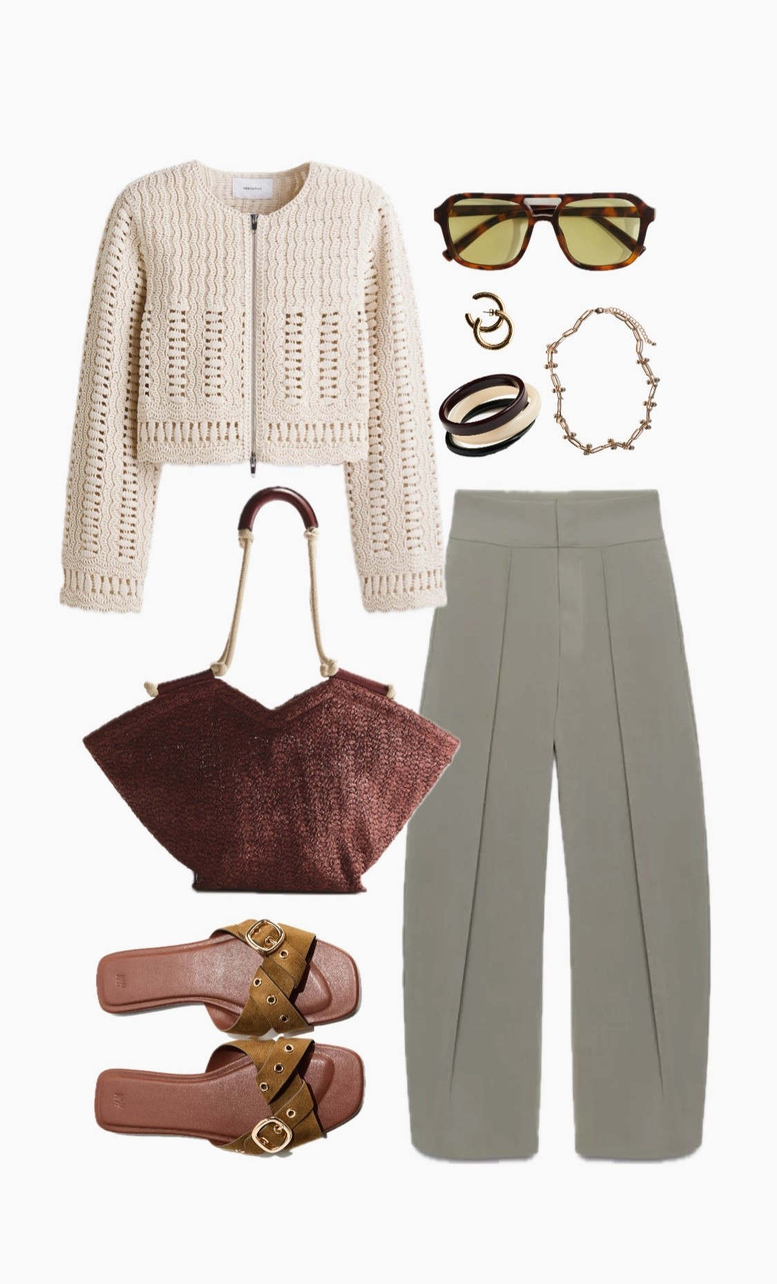 Weekend Style idea 
Khaki Trousers
Balloon Trousers
Crochet Knit 
Raffia Tote 
Suede Slides 
Spring Trousers 

#LTKuk #LTKover50style #LTKspring