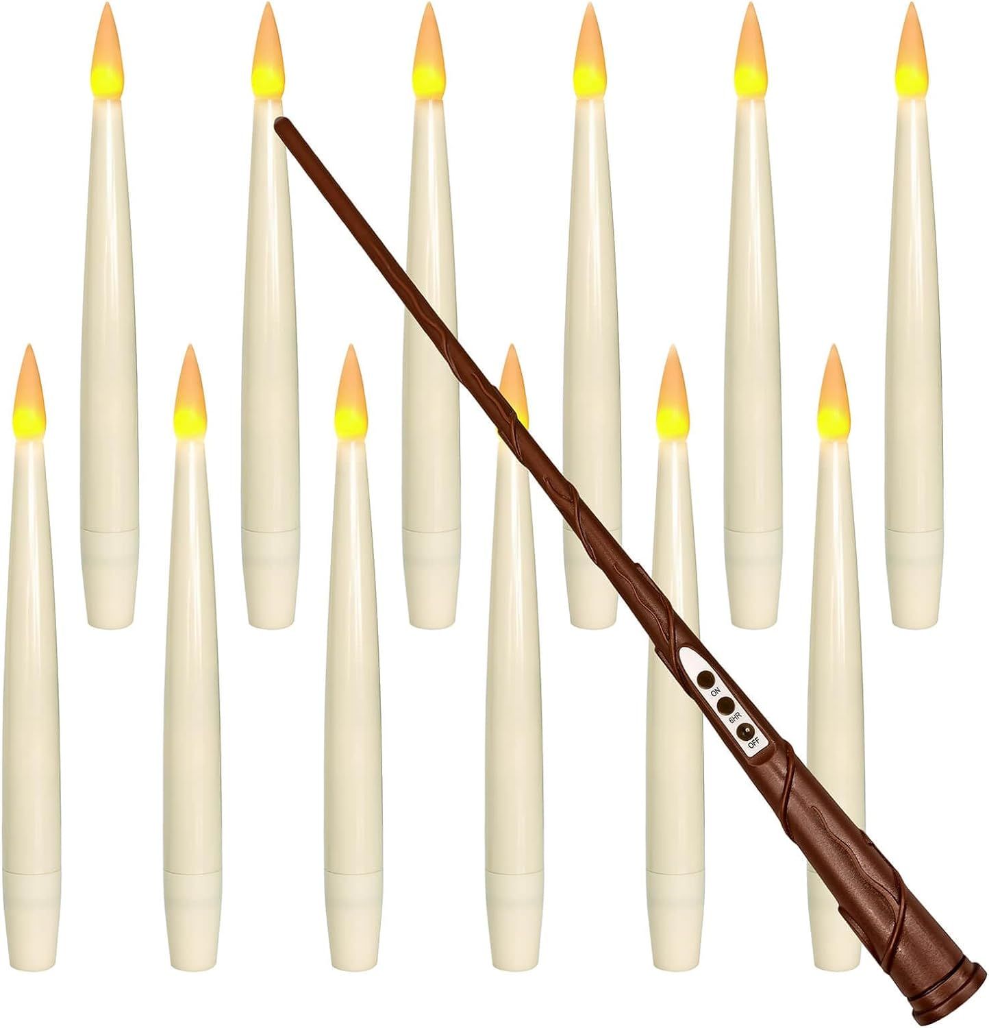 Leejec Floating Candles with Magic Wand Remote (6/18H Timer), Halloween Decorations, 12pcs 6.1”... | Amazon (US)