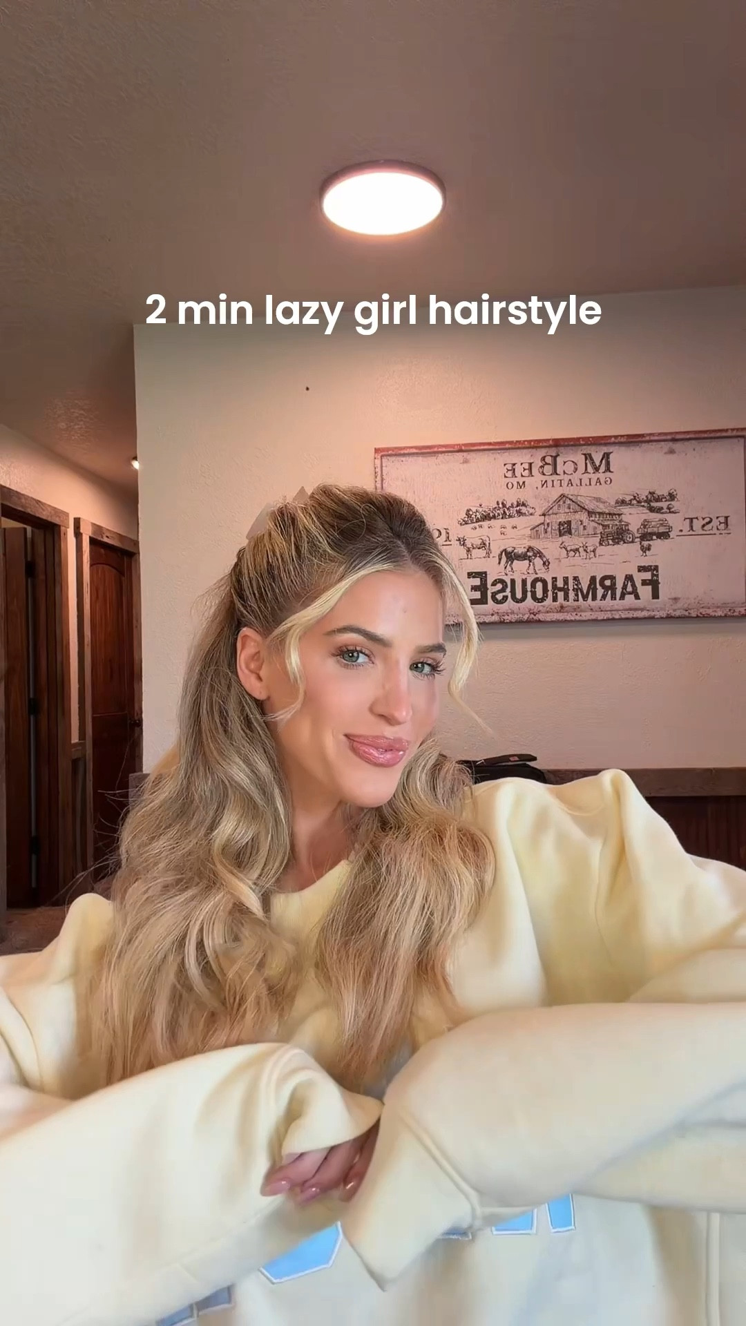 HELLO!?! 2 min easy hairstyle i love 🧈💛⭐️ 

#LTKgrwm #LTKootd #LTKdayinmylife