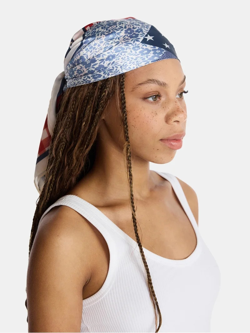No Boundaries Women's Americana Print Square Scarf | Walmart (US)