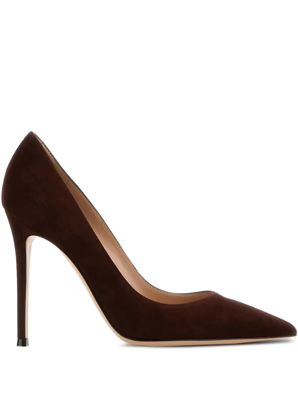 Gianvito Rossi 105mm Gianvito 105 suede pointed-toe pumps - Brown | Farfetch Global