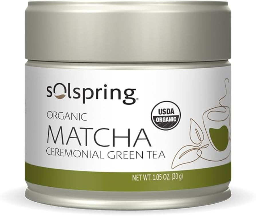 Solspring Matcha Ceremonial Green Tea Organic, 1.05 Oz USDA Organic, Regenerative, Non-GMO, Glute... | Amazon (US)