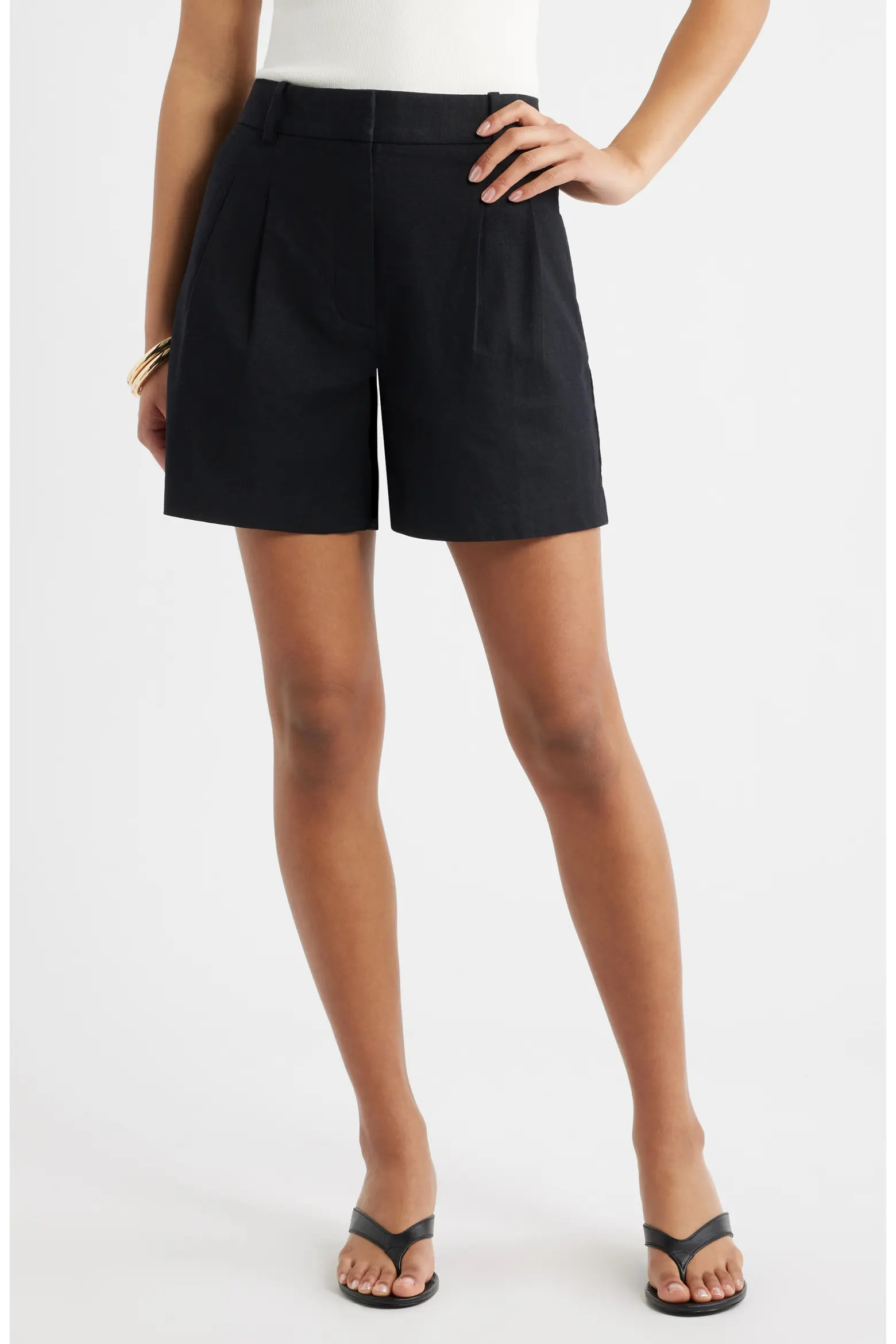 Everyday Pleated Linen Blend Shorts (Women) | Nordstrom | Nordstrom