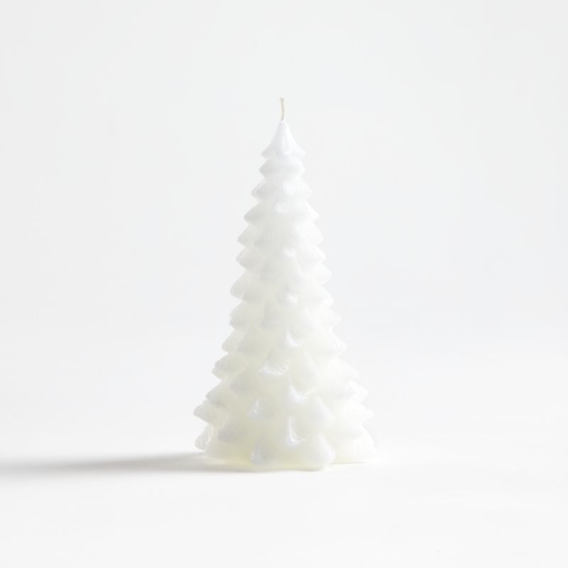 White 6" Christmas Tree Candle + Reviews | Crate & Barrel | Crate & Barrel