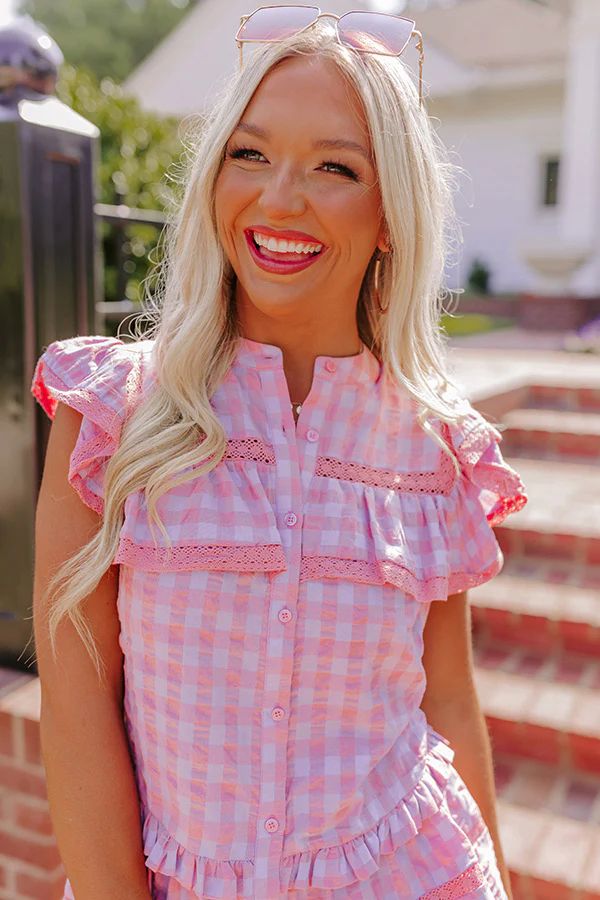 Downright Delightful Gingham Top | Impressions Online Boutique