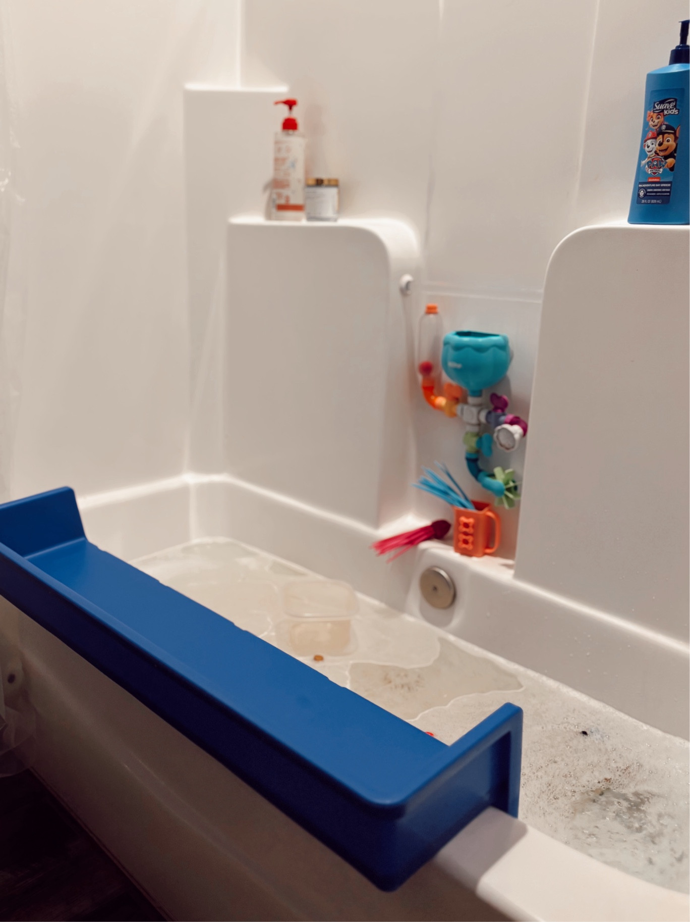 Amazon Kiddo bathtub shelf! Perfect for playing and keeping water off the floor! 🫧 

#LTKGiftGuide #LTKHome #LTKFindsUnder100