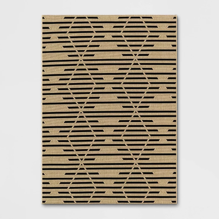 Grace Broken Geometrical Indoor/Outdoor Rug Black/Tan - Project 62™ | Target