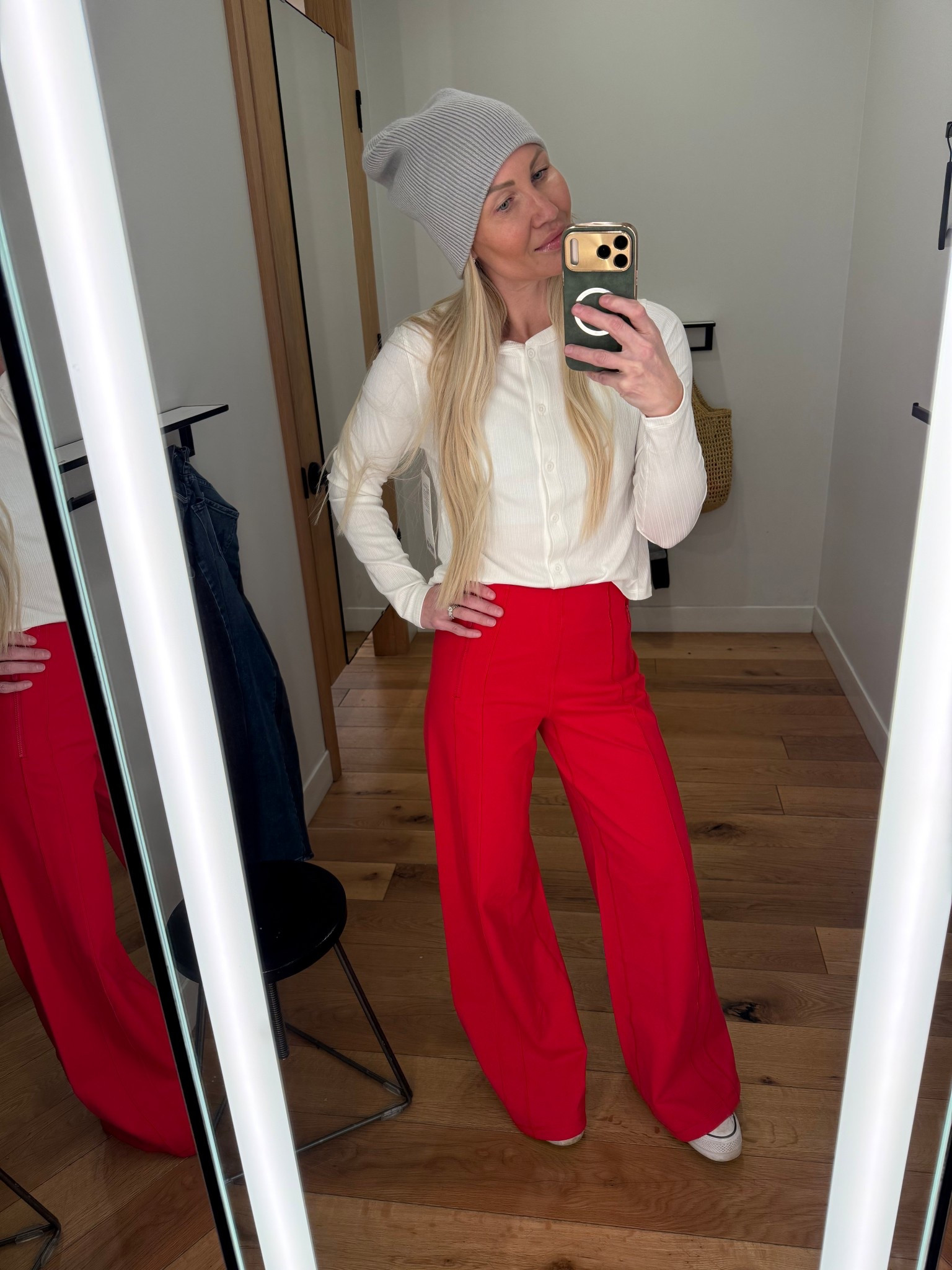 Gahh I’m loving everything red and white together! These pants are gorgeous , wide leg, sinch  bottom , pockets! Wearing xs and size 8 in this extremely soft top can be worn as cardigan and layered as well! @lululemon 

#LTKstyletip #LTKgiftguide #LTKcanada