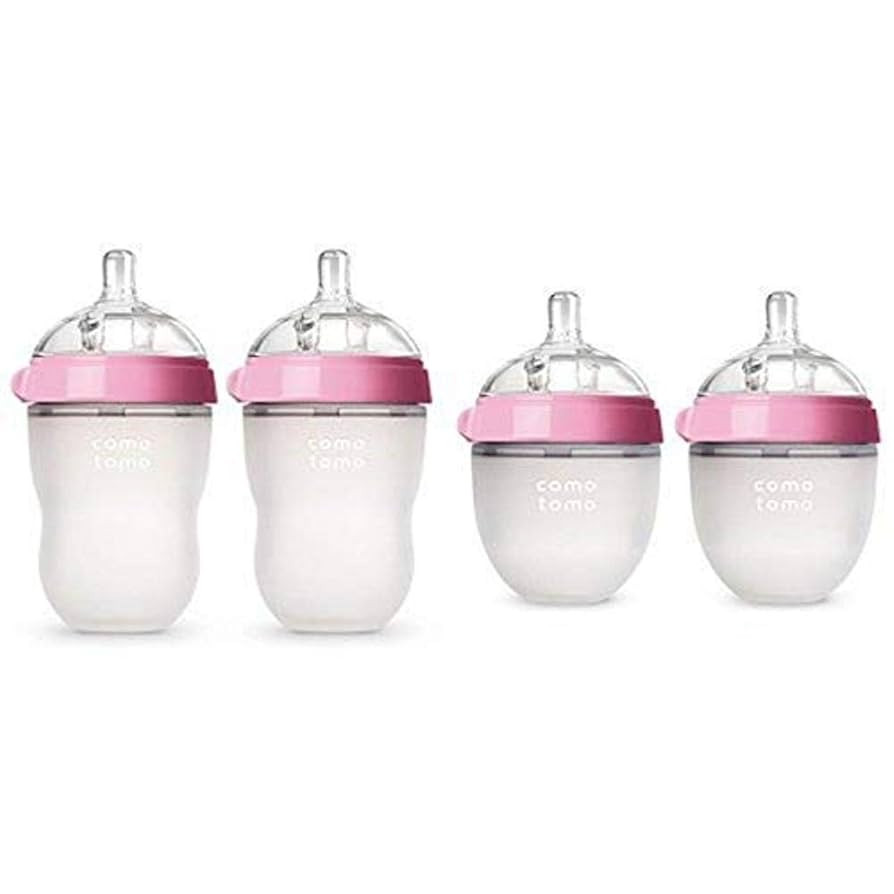Comotomo Baby Bottle Starter Set, Pink (Two 8-Ounce, Two 5-Ounce) | Amazon (US)