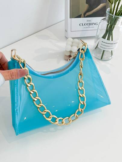 Clear Chain Decor Baguette Bag | SHEIN