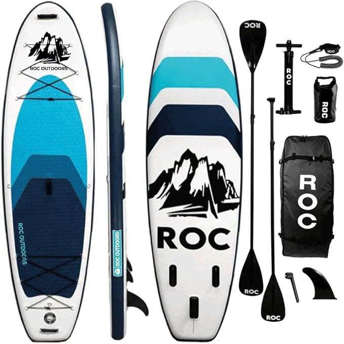 Roc Inflatable Stand Up Paddle Board 10' 6" with Premium SUP Paddle Board Accessories, Wide Stabl... | Amazon (US)