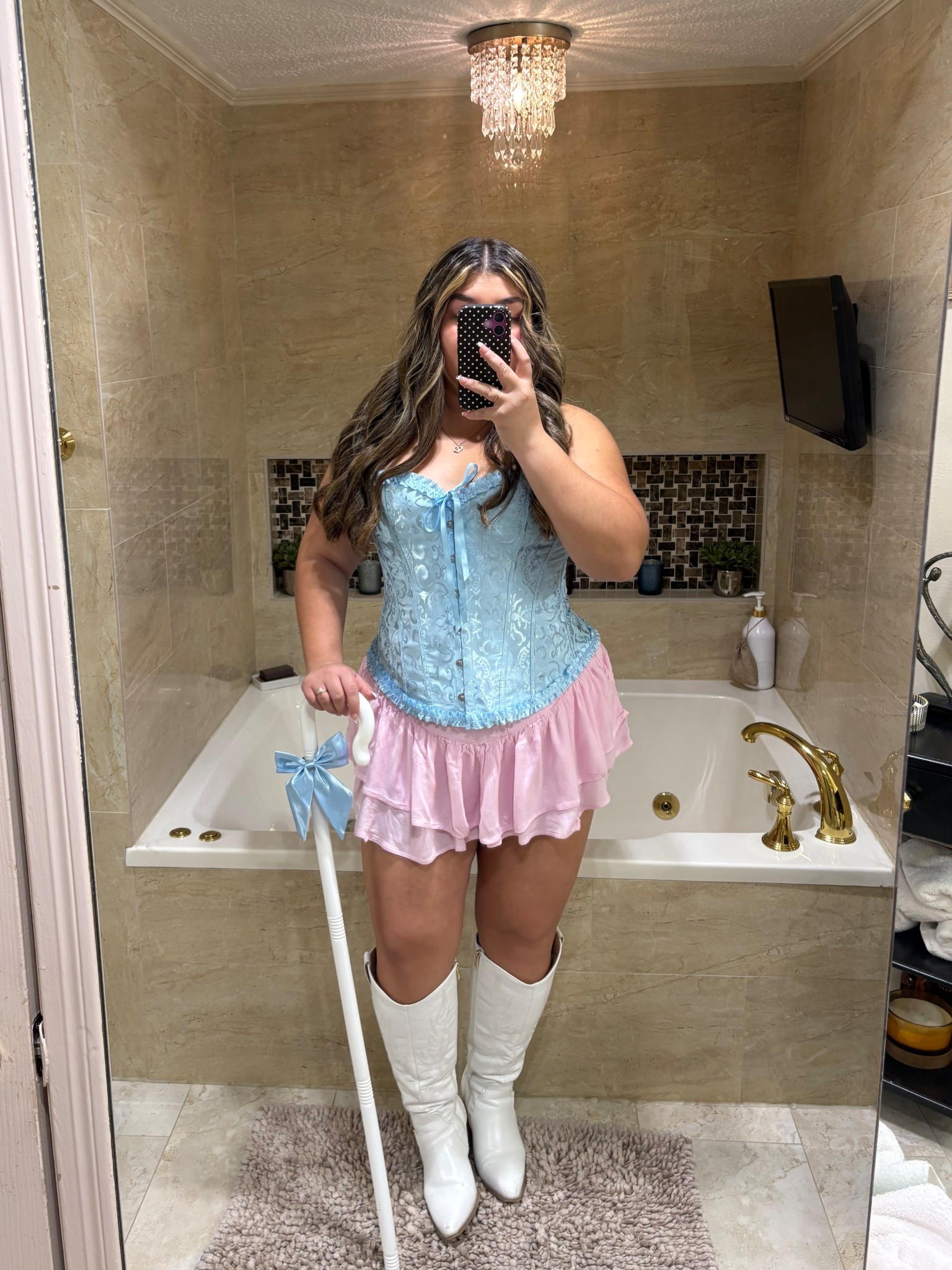 last minute halloween costume as bo peep! 🐑🎀🩵

#LTKHalloween #LTKParties #LTKSeasonal