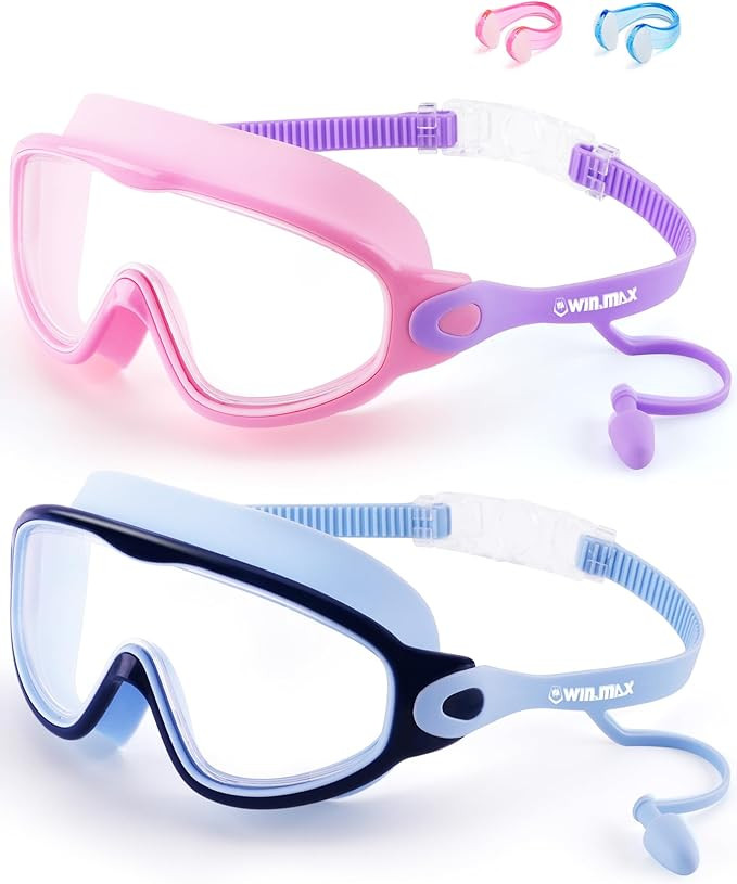 WIN.MAX Swimming Goggles 2 Pack Anti Fog Anti UV Clear View for Men Women Boys Girls,Swim Goggles... | Amazon (US)