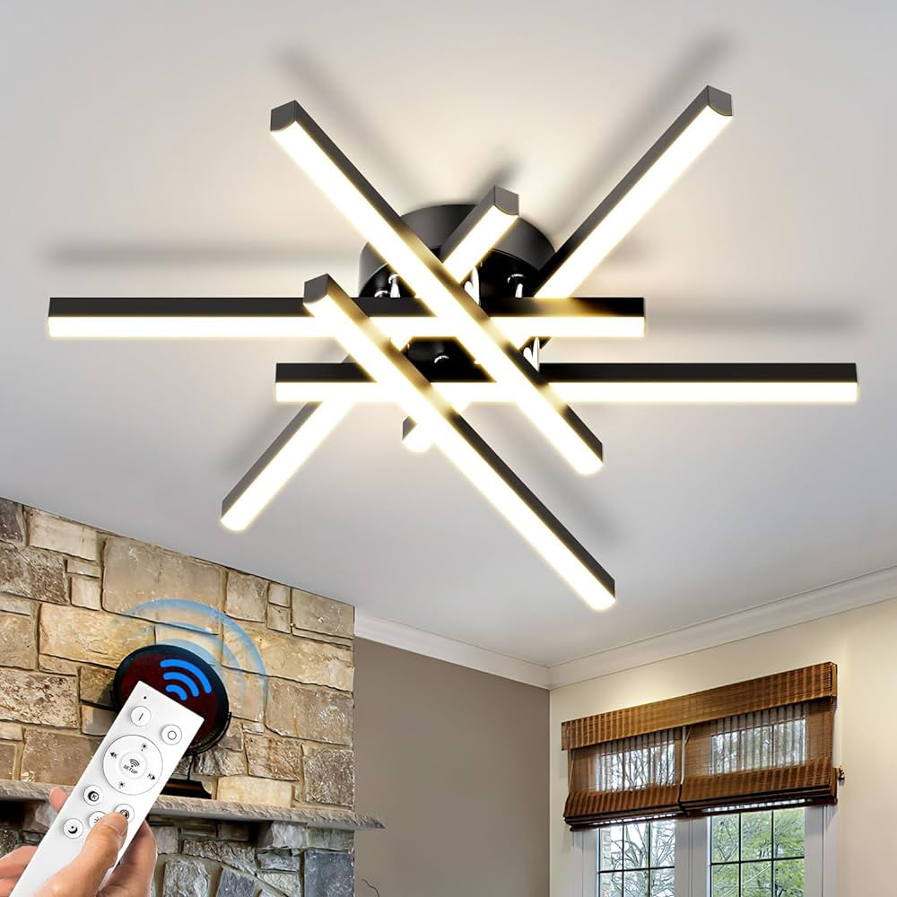 JFHTNFJ Modern Sputnik Ceiling Light Fixture 52w LED Dimmable with Remote Control Ceiling Lightin... | Amazon (US)