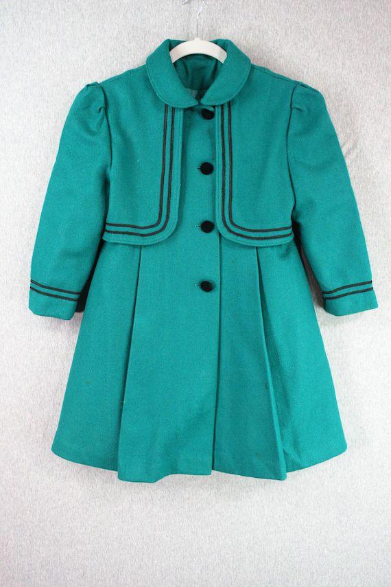 Girls Coat - Size 6X - Teal - Freeway Fashions - 70%wool - Circa 1990s | Etsy (US)