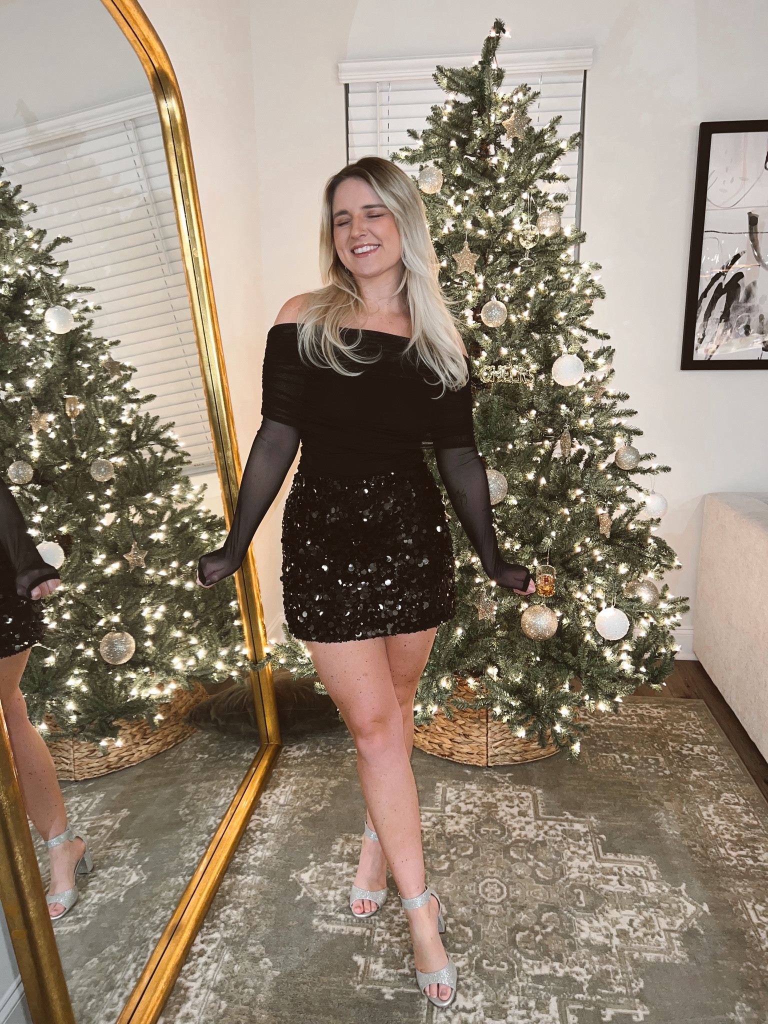 Abercrombie style, New Year’s Eve outfit, sparkle skirt, dress up, all black outfit, sequin skirt, bodysuit, off shoulder top, NYE, neutral style 

#LTKHoliday #LTKFindsUnder50 #LTKSaleAlert