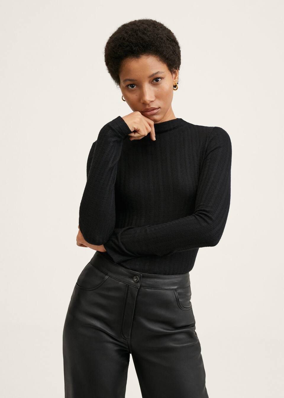 Perkins neck long-sleeved t-shirt | MANGO (UK)