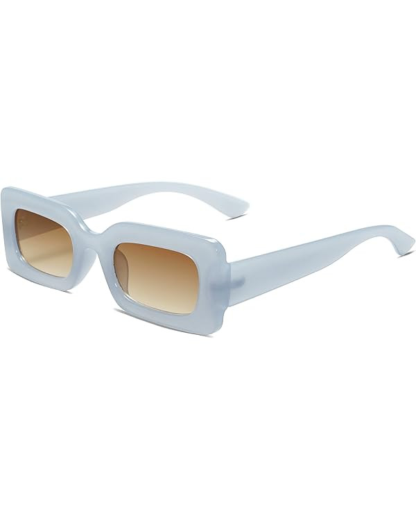 SOJOS Retro 90s Small Nude Rectangle Sunglasses Womens Mens Trendy Chunky Glasses | Amazon (US)