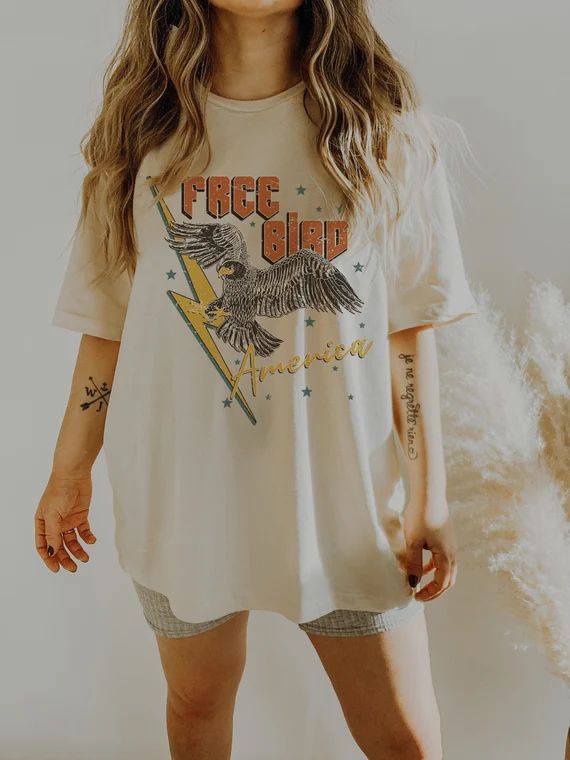 Free Bird Shirt  Retro Graphic Tee  Boho Shirt  Unisex Fit - Etsy | Etsy (US)