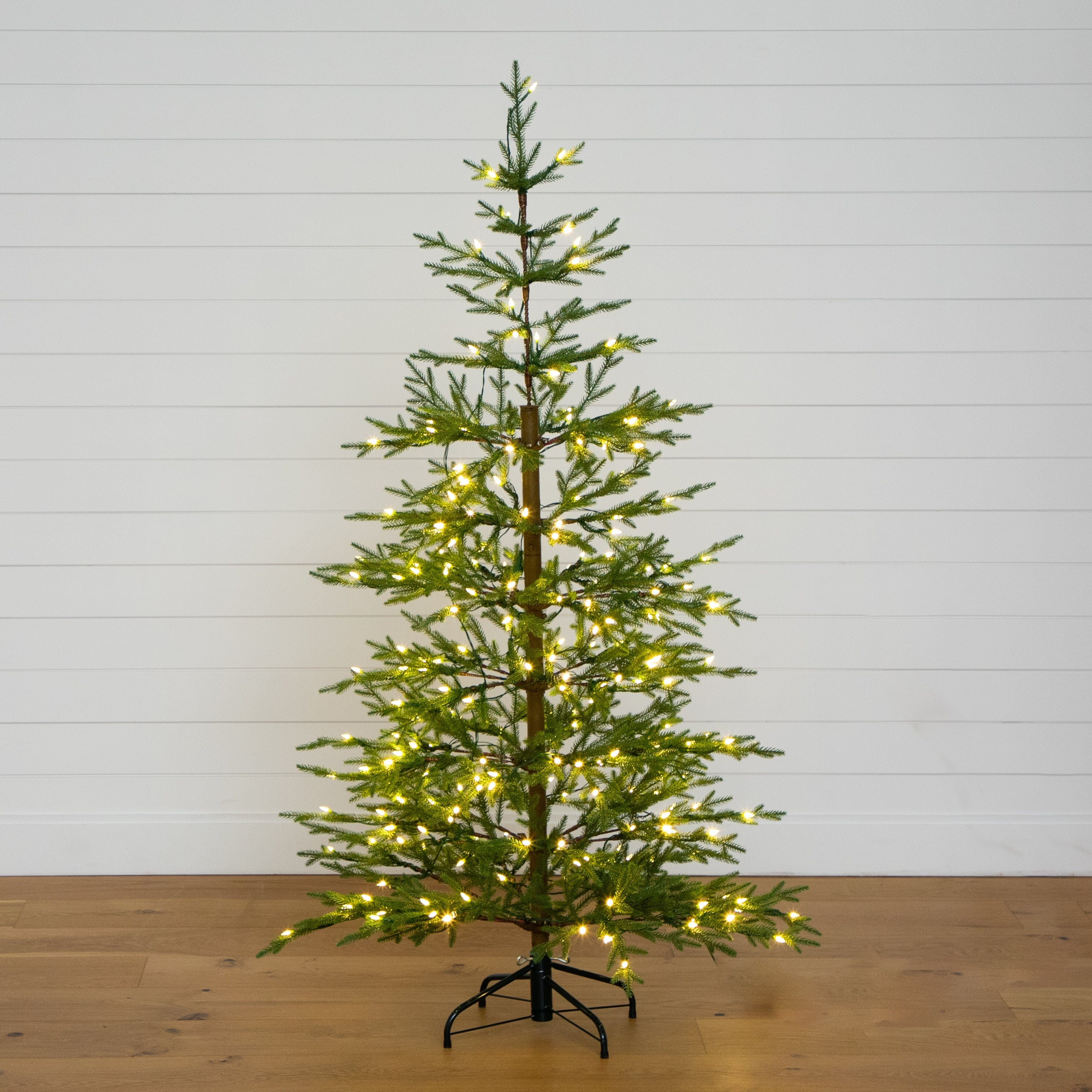 6’ Pre-Lit Artificial Natural Fresh Cut Fir Christmas Tree with Instant Connect Technology and ... | Nearly Natural