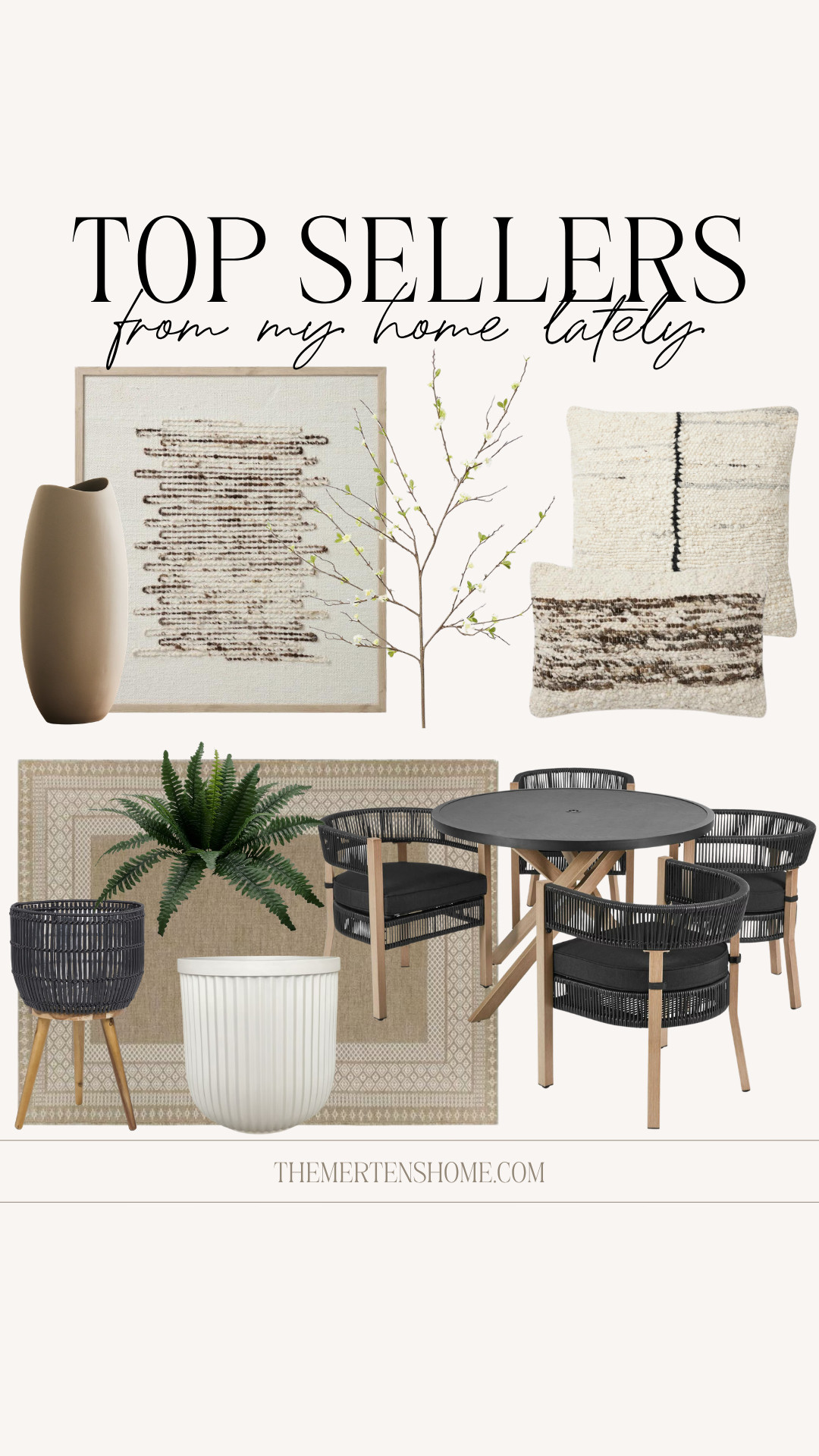 Top sellers from my home - Walmart patio table and outdoor decor, Wayfair art and pillows, pottery barn stems, stunning vase, and more. 

 #LTKHome