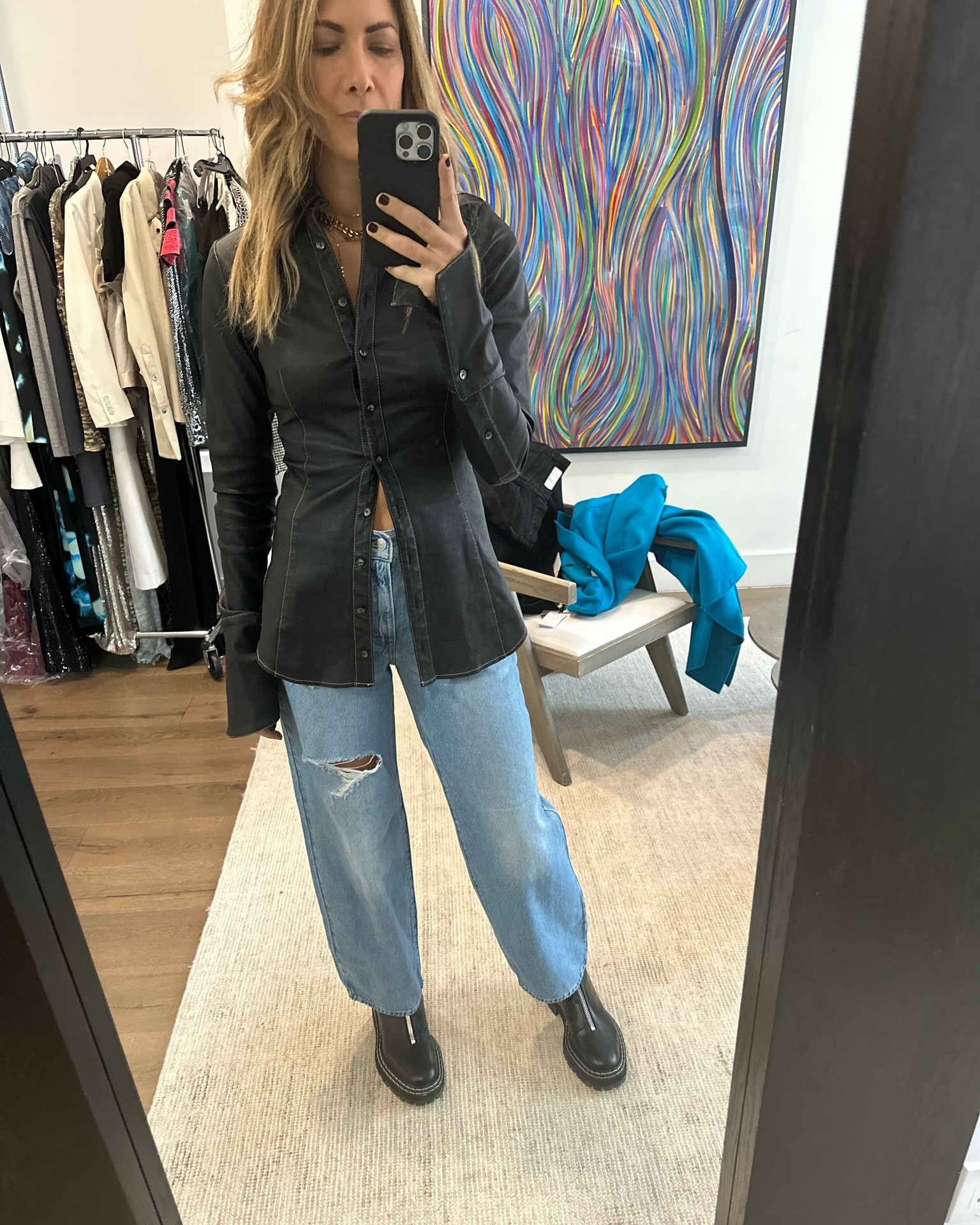 Coffee meeting fit with Jessel 👯‍♀️

Top: Priscavera
Pants: Levi Baggy Dad Jeans 
Boots: Proenza

#LTKFind 

#LTKworkwear