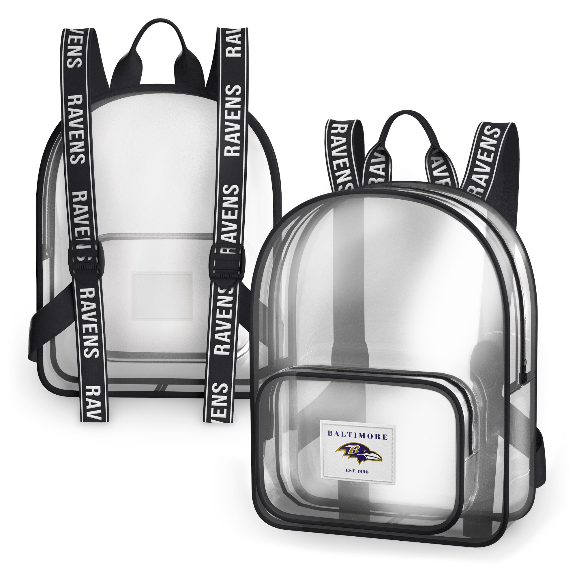 Baltimore Ravens WEAR by Erin Andrews Clear Stadium Backpack | NFL Shop