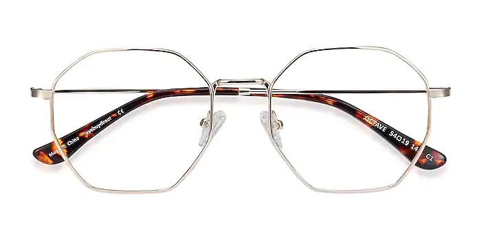 Octave Geometric Golden Full Rim Eyeglasses | Eyebuydirect | EyeBuyDirect.com