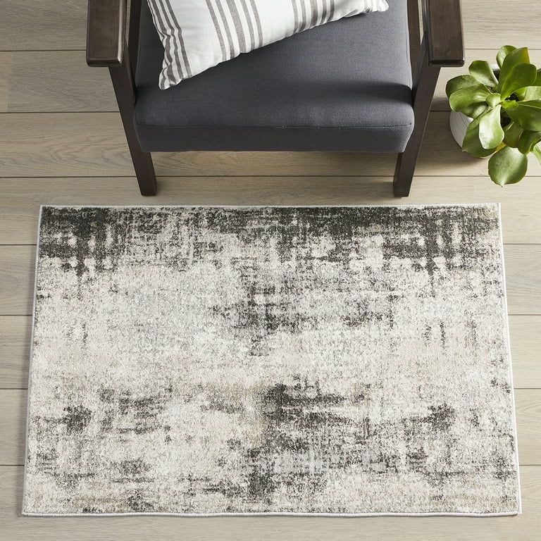 Better Homes & Gardens Grey/Tan Tufted Abstract Indoor Living Room Area Rug, 30" x 46" | Walmart (US)