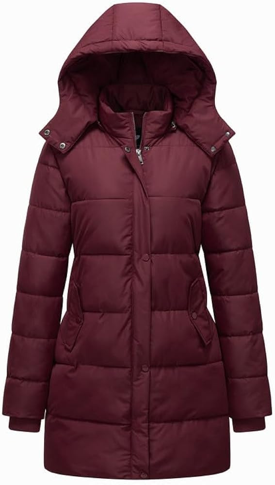 GGleaf Women's Winter Thicken Puffer Coat Warm Snow Jacket with Removable Hood Fashions Long Jack... | Amazon (US)