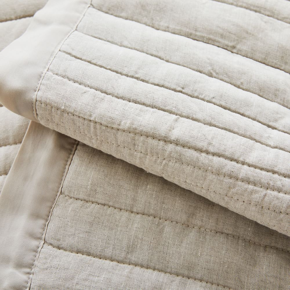 European Flax Linen Linework Quilt & Shams | West Elm (US)