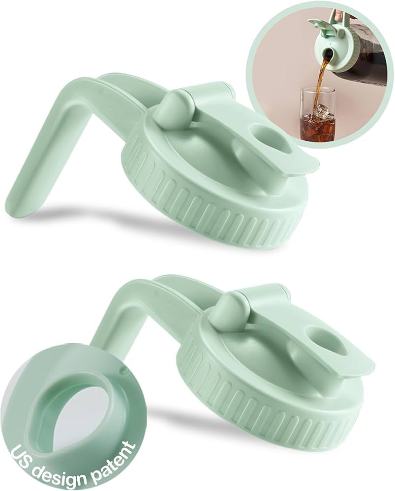 2 Pack Wide Mouth Mason Jar Lids V-Shaped with Handle, Mason Jar Pour Spout Lid with Extended Fli... | Amazon (US)