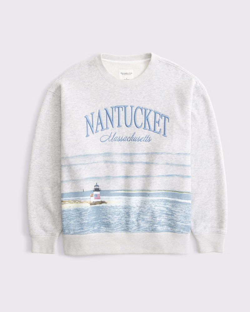 Abercrombie & Fitch Women's East Coast Vintage Sunday Crew in Light Gray - Size XXS | Abercrombie & Fitch (US)