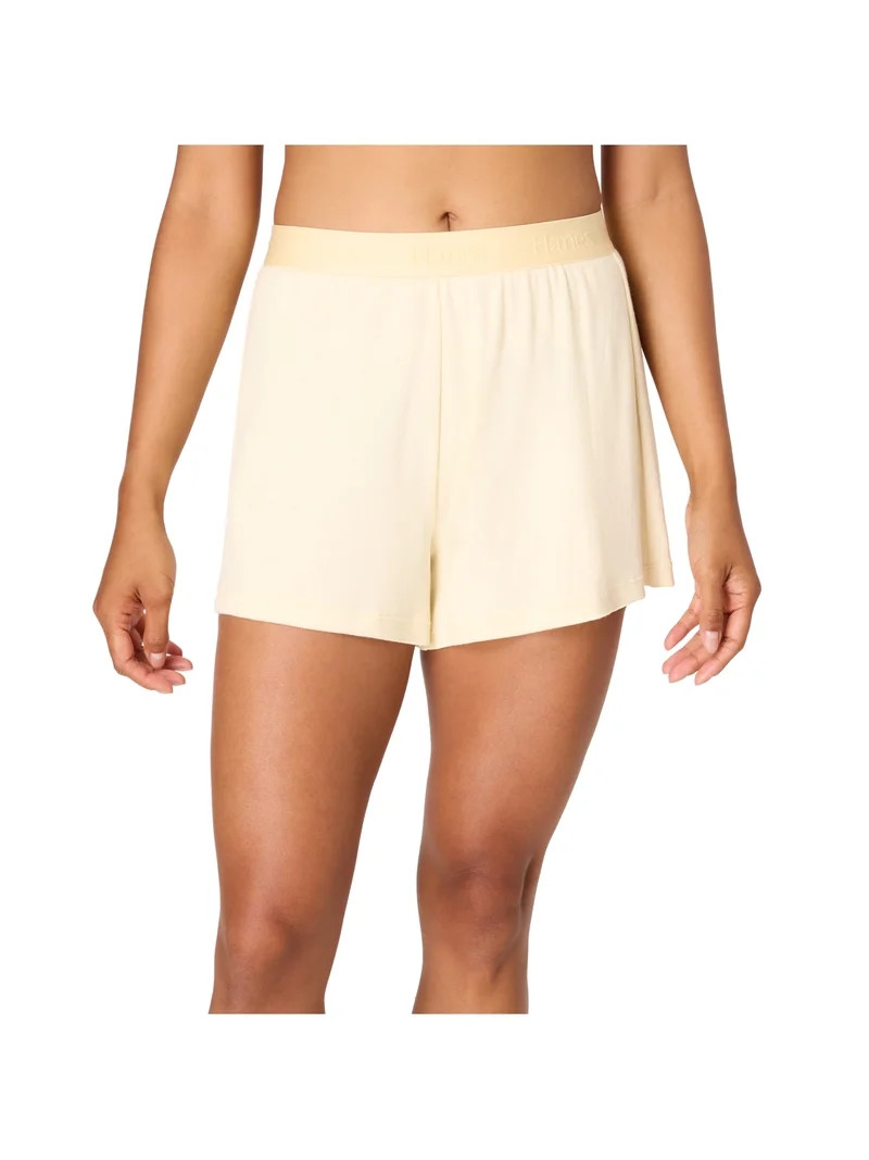 Hanes Originals Women's SuperSoft Comfywear Rib Sleep Shorts, Sizes S to 2X | Walmart (US)