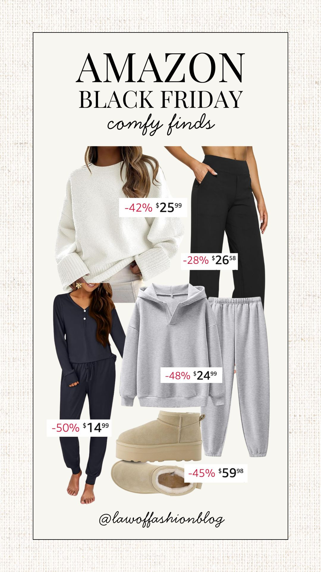 Amazon Black Friday deals! Comfy clothing finds, fuzzy sweater, wide leg pants, sweat set, pajama set, loungewear, platform uggs, comfy look, gift ideas for her, trending style, Amazon fashion 

 #LTKCyberWeek #LTKSaleAlert #LTKFindsUnder50