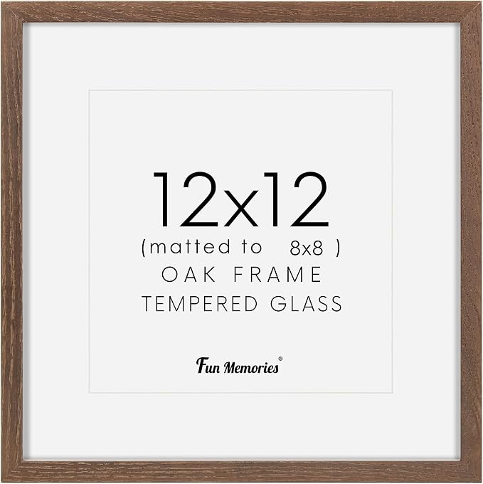 Square 12x12 Picture Frame, Oak Wood Frame 12 by 12, 12"x12" Photo Frames for Wall, 12 x 12 Pictu... | Amazon (US)