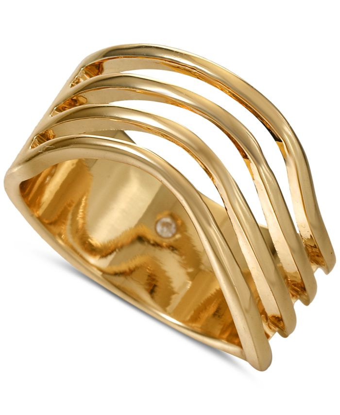 Alfani Gold-Tone Wavy Multi-Row Bar Ring, Created for Macy's & Reviews - Bracelets - Jewelry & Wa... | Macys (US)