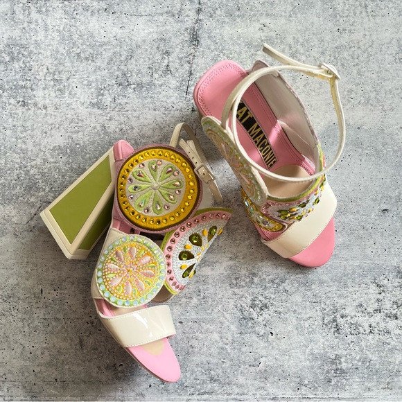 Kat Maconie Frida Crystal Medallion Ankle Strap Sandal In Pink 39 | Poshmark