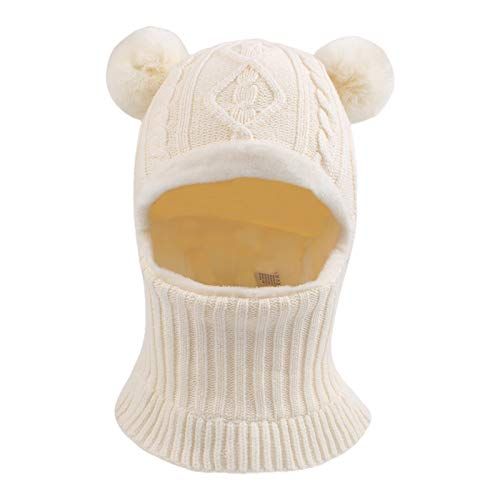 JANGANNSA Winter Pompom Girls Beanie Infant Toddler Balaclava Baby Boys Hat Scarf Warm Knitted Ki... | Amazon (CA)