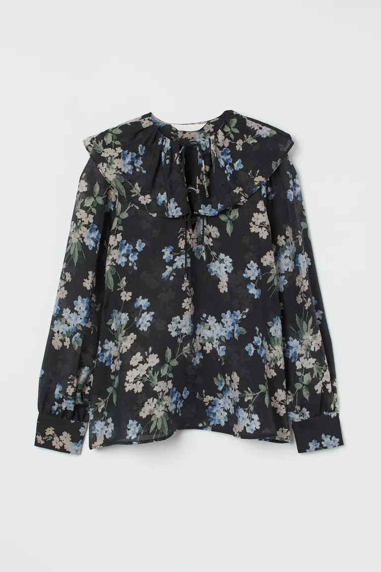 Flounce-collared blouse | H&M (UK, MY, IN, SG, PH, TW, HK)